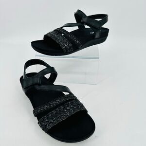 BARETRAPS Women's Jalen Asymmetrical Flat Sandals 7.5 M BLACK / Black Comfort